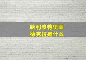 哈利波特里面 德克拉是什么